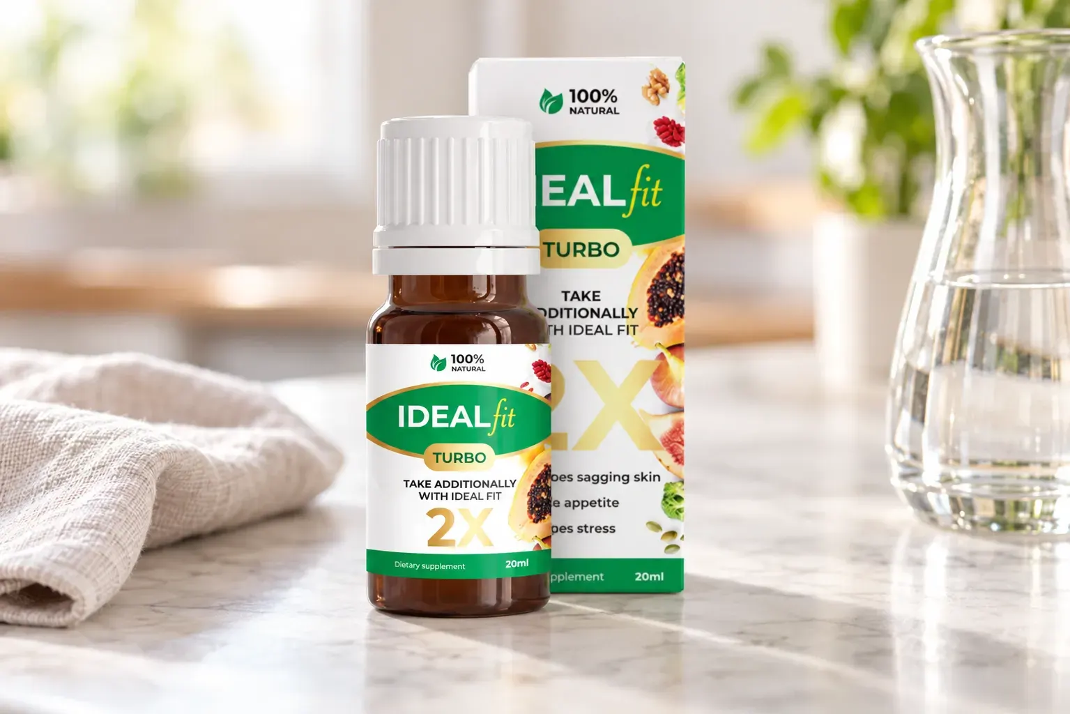 IdealFit Turbo — el envase en el día a día